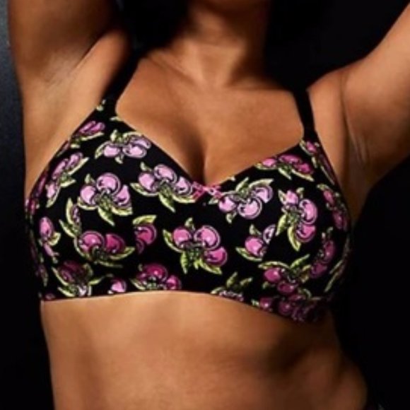 torrid Other - Torrid Black and Pink Cherry Print Bra